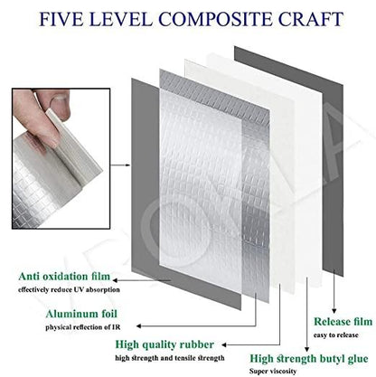 Leakage Repair Waterproof Tape (5cm x 5m) – Aluminum Foil Butyl Rubber Tape for Roof, Pipe & Surface Cracks | NISHU Superstores