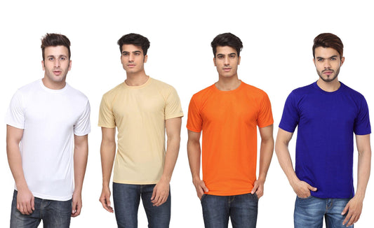 DRI-FIT Round Neck Men’s T-Shirt Pack of 4 | Quick Dry Activewear | NISHU Superstores
