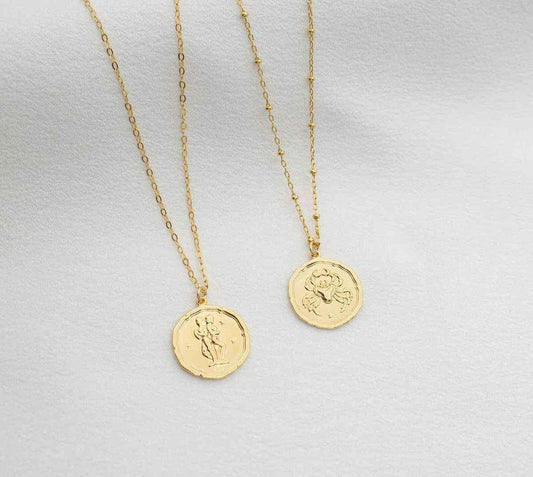 Gold Plated Zodiac Sign Necklace | Astrological Jewelry | NISHU Superstores