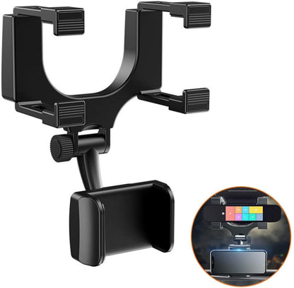 Rearview Mirror Phone Holder – 360° Adjustable Mobile Mount for Cars | NISHU Superstores