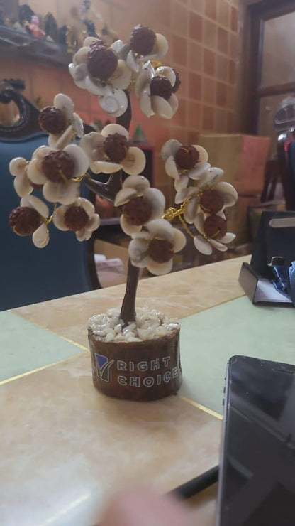 Gomti Chakra & Rudraksha Stone Tree – Floral Design for Positivity & Wealth | NISHU Superstores