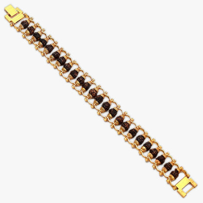 Genuine Paanch Mukhi Modern Rudraksha Bracelet – Gold Plated | NISHU Superstores