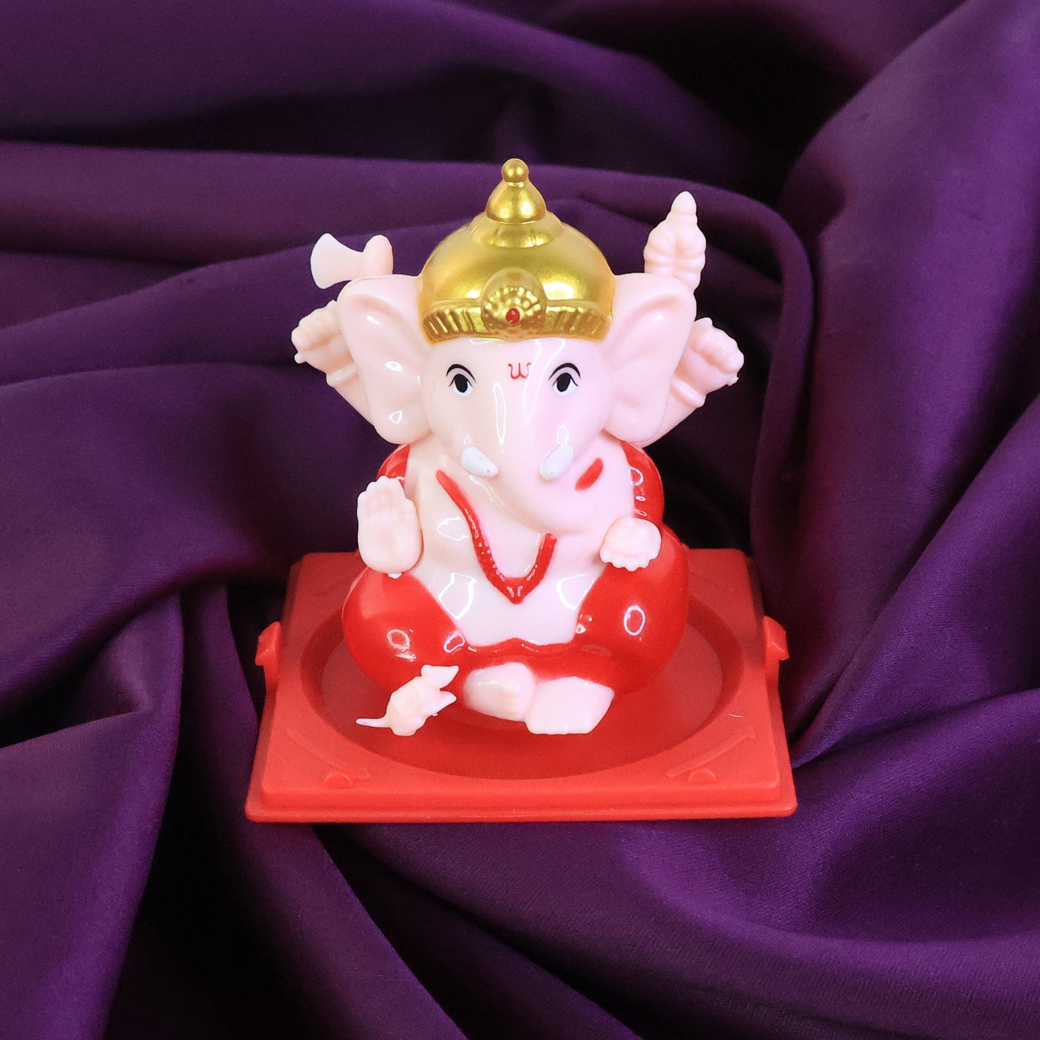 Decorative Small Lord Ganesh Idol In Transparent Case (1 Pc)
