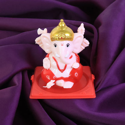 Decorative Small Lord Ganesh Idol In Transparent Case (1 Pc)
