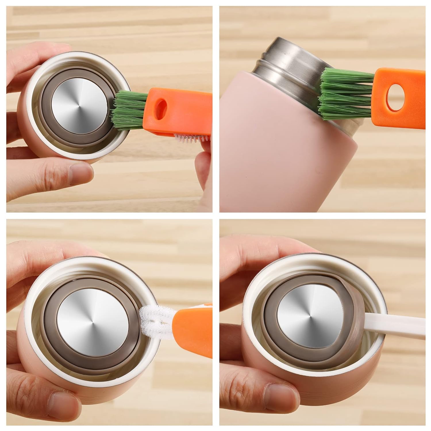 6483  3 In 1 Multifunctional Cleaning Brush Mini Glass Cover Cleaning Brush Bottle Cleaning Brush Set Cup Cleaner Brush Bottle Cap Detail Brush For Bottle Cup Cover Lid Home Kitchen Washing Tool (1 Pc)