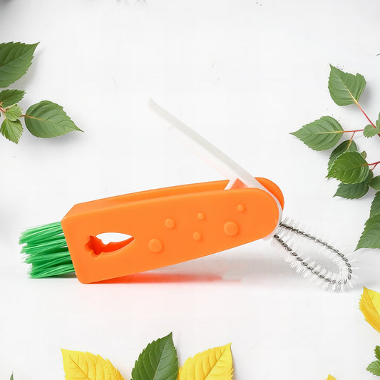 6483  3 In 1 Multifunctional Cleaning Brush Mini Glass Cover Cleaning Brush Bottle Cleaning Brush Set Cup Cleaner Brush Bottle Cap Detail Brush For Bottle Cup Cover Lid Home Kitchen Washing Tool (1 Pc)