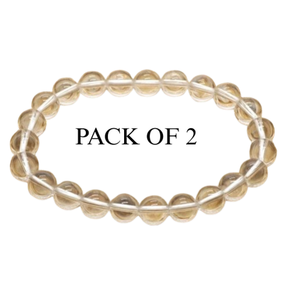 Majestic Crystals Clear Quartz Bracelet – Pack of 2 | Healing & Energy Balancing | NISHU Superstores