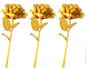 Golden Rose Decorative Flowers (Set of 3) | Premium Artificial Golden Roses for Home, Office, Café & Table Décor – NISHU Superstores