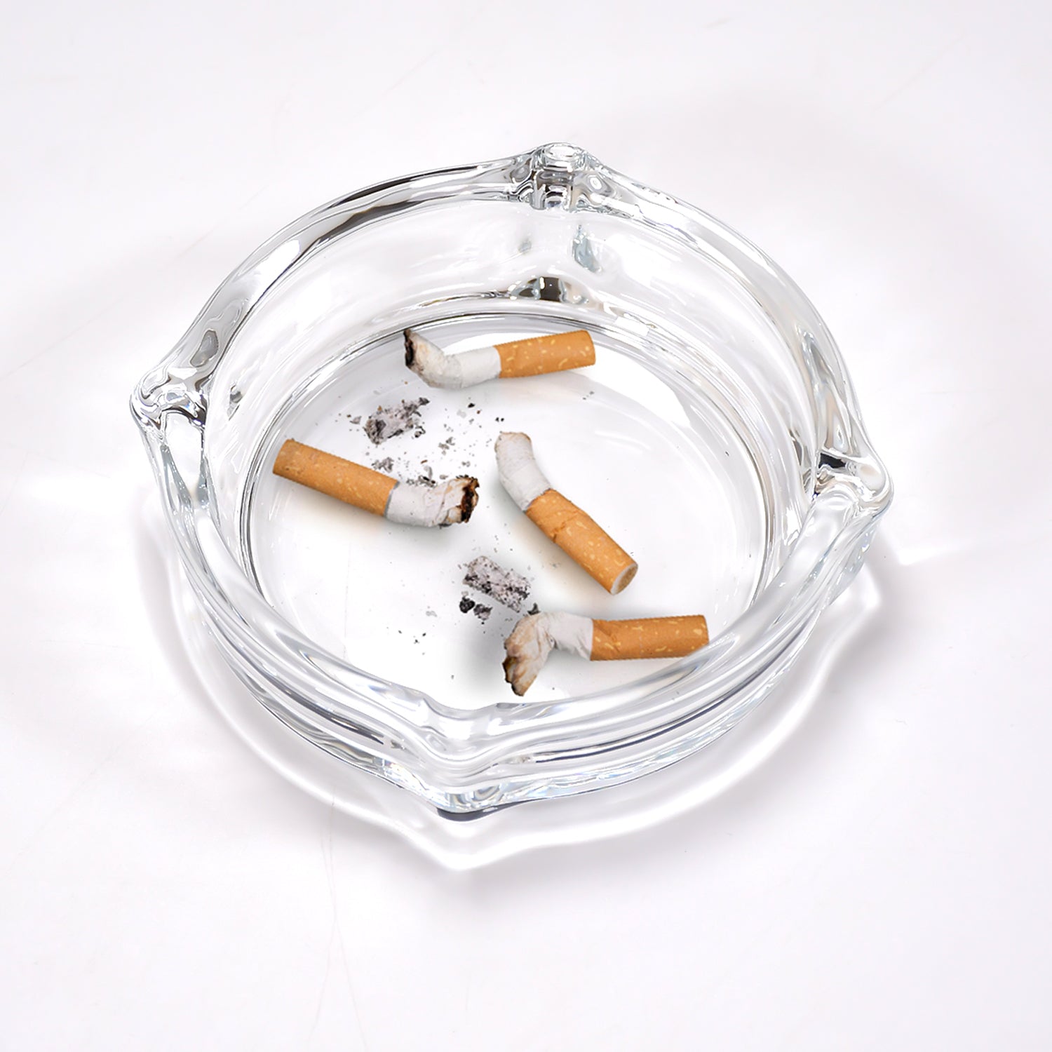 4063 Glass Brunswick Crystal Quality Cigar Cigarette Ashtray Round Tabletop For Home Office Indoor Outdoor Home Decor