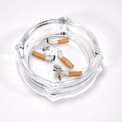 4063 Glass Brunswick Crystal Quality Cigar Cigarette Ashtray Round Tabletop For Home Office Indoor Outdoor Home Decor