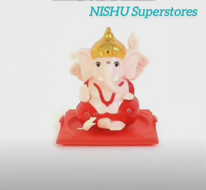 Decorative Small Lord Ganesh Idol in Transparent Case (1 Pc) | Auspicious Home, Office & Pooja Décor Gift – NISHU Superstores