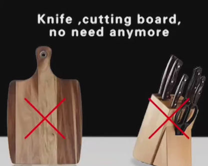 Stainless Steel 4 in 1 Clever Cutter (Black) | Multipurpose Vegetable Cutting Scissors with Chopping Board – NISHU Superstores