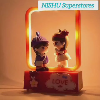 Decorative Love Couple LED Figurine Light (1 Pc) | Romantic Valentine Gift Showpiece with Soft Glow for Home & Bedroom Décor – NISHU Superstores