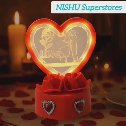 Heart-Shaped Love Couple Decorative Showpiece (1 Pc) | Romantic Home Décor Statue for Bedroom, Living Room & Gifting – NISHU Superstores