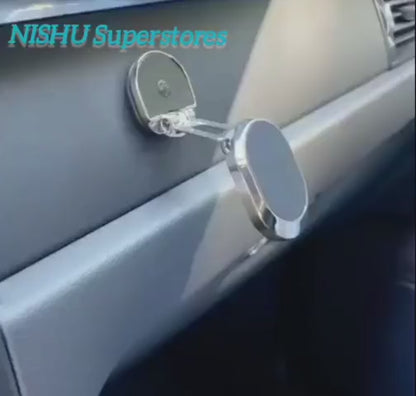 360° Rotating Magnetic Car Phone Holder | Metal Folding Alloy Mount for Dashboard & Vent (Pack of 1) | NISHU Superstores