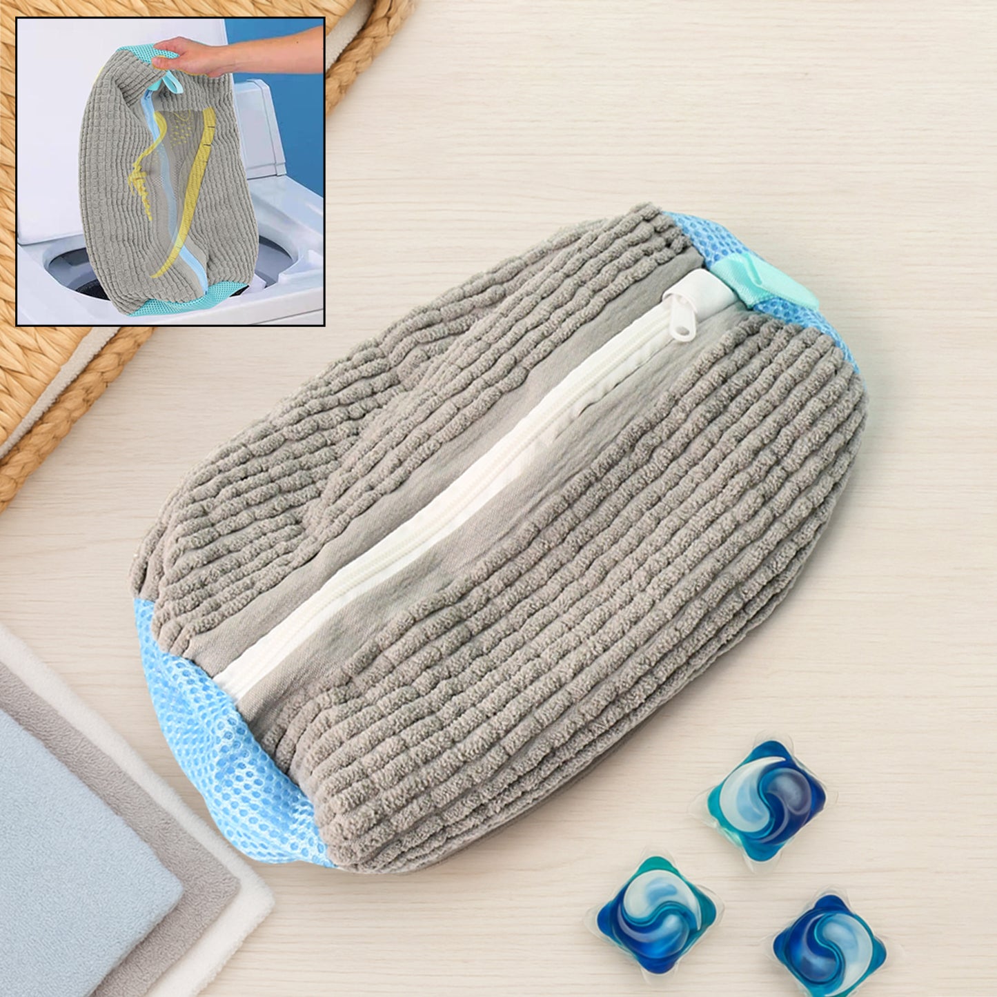 Heavy-duty Reusable Shoe Washing Bag For Washing Machine (1 Pc)